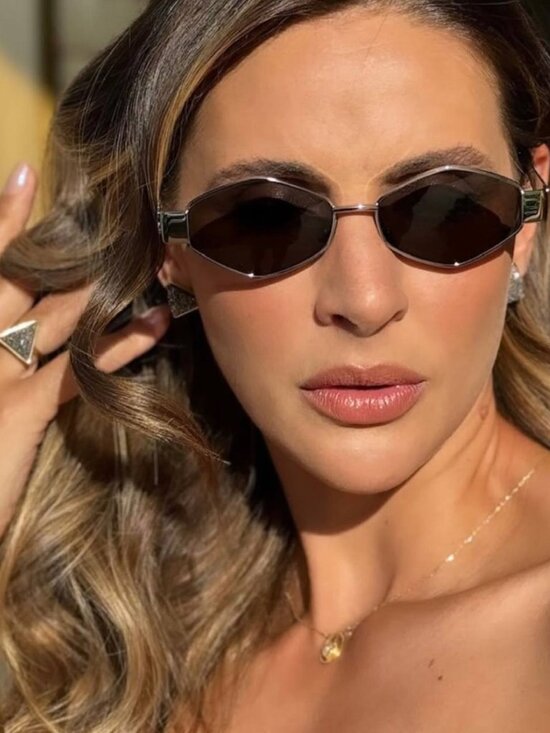 Celine CL40254U 28A Geometric Sunglasses – Rose Gold/Smoke main image 7